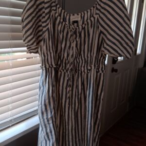 Universal Thread Blue and White Striped Midi Dress